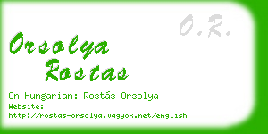 orsolya rostas business card